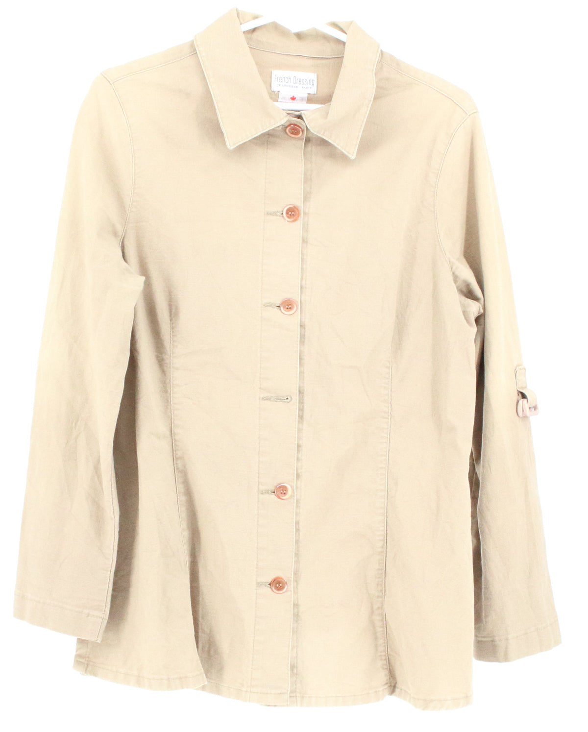 French Dressing Khaki Button Up Long Sleeve Shirt