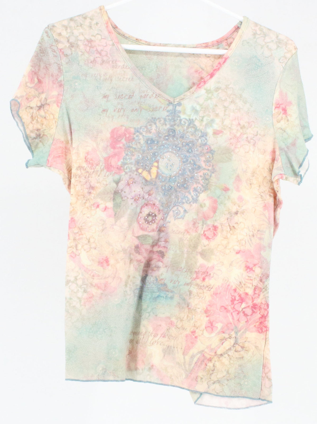 Multi Colored Printed V-Neck Top