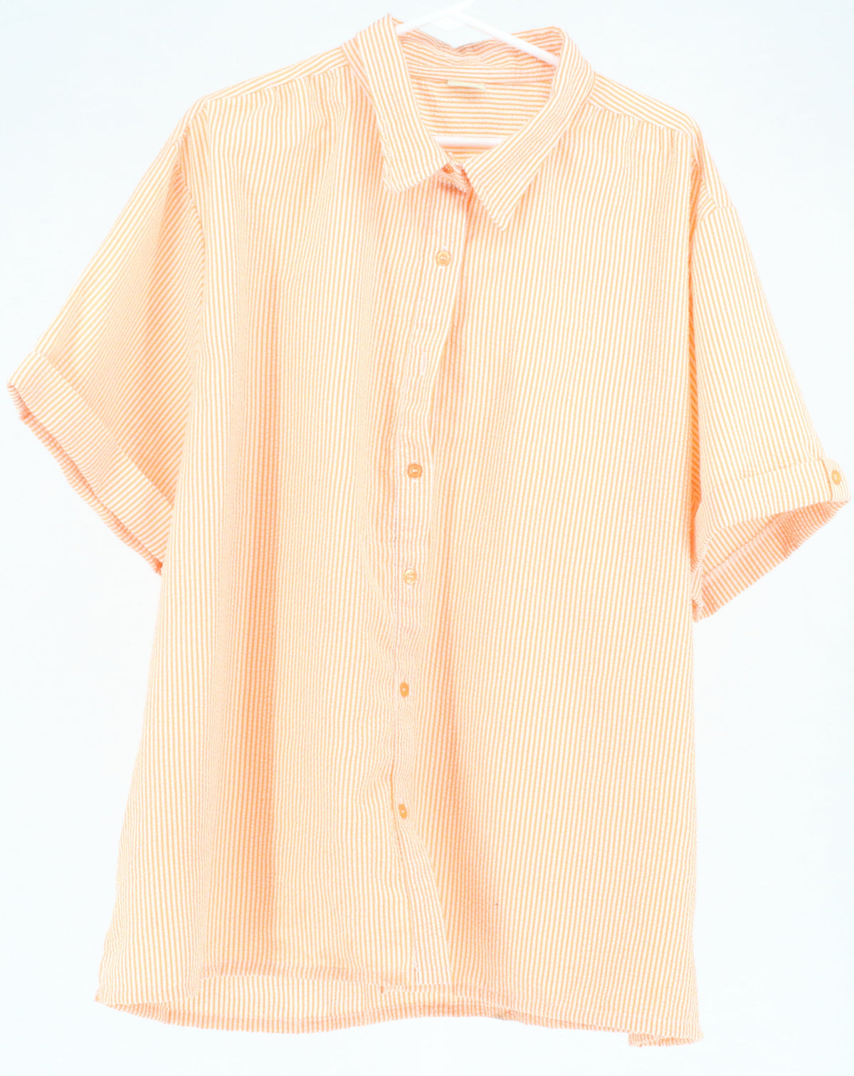 Bocabay Orange & White Striped Short Sleeve Shirt