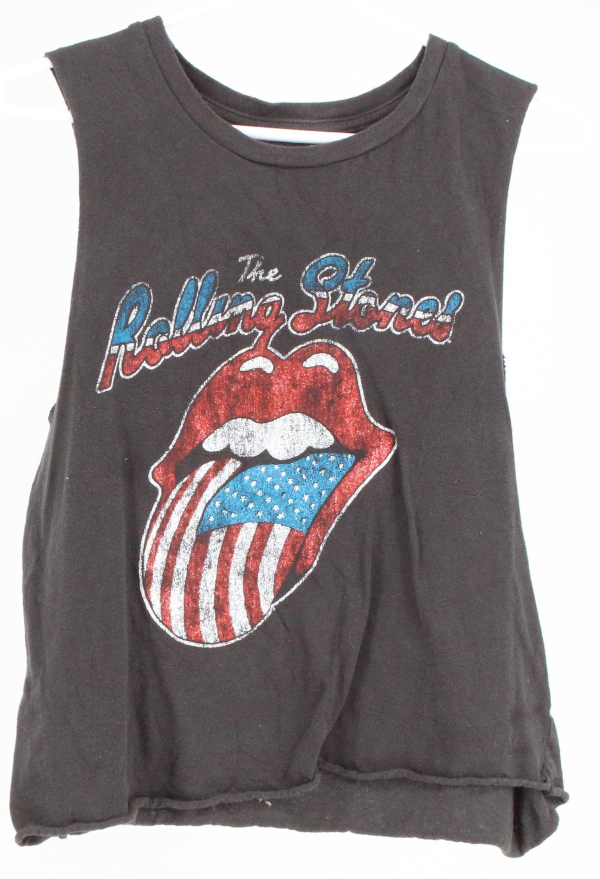 The Rolling Stones Black Fron Graphic Sleeveless Band Tee