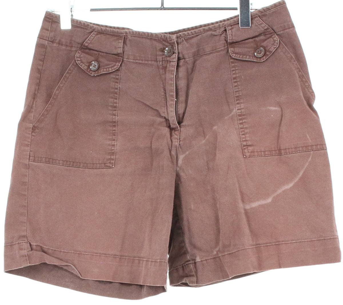 Hannah Stretch Brown Front Pocket Shorts