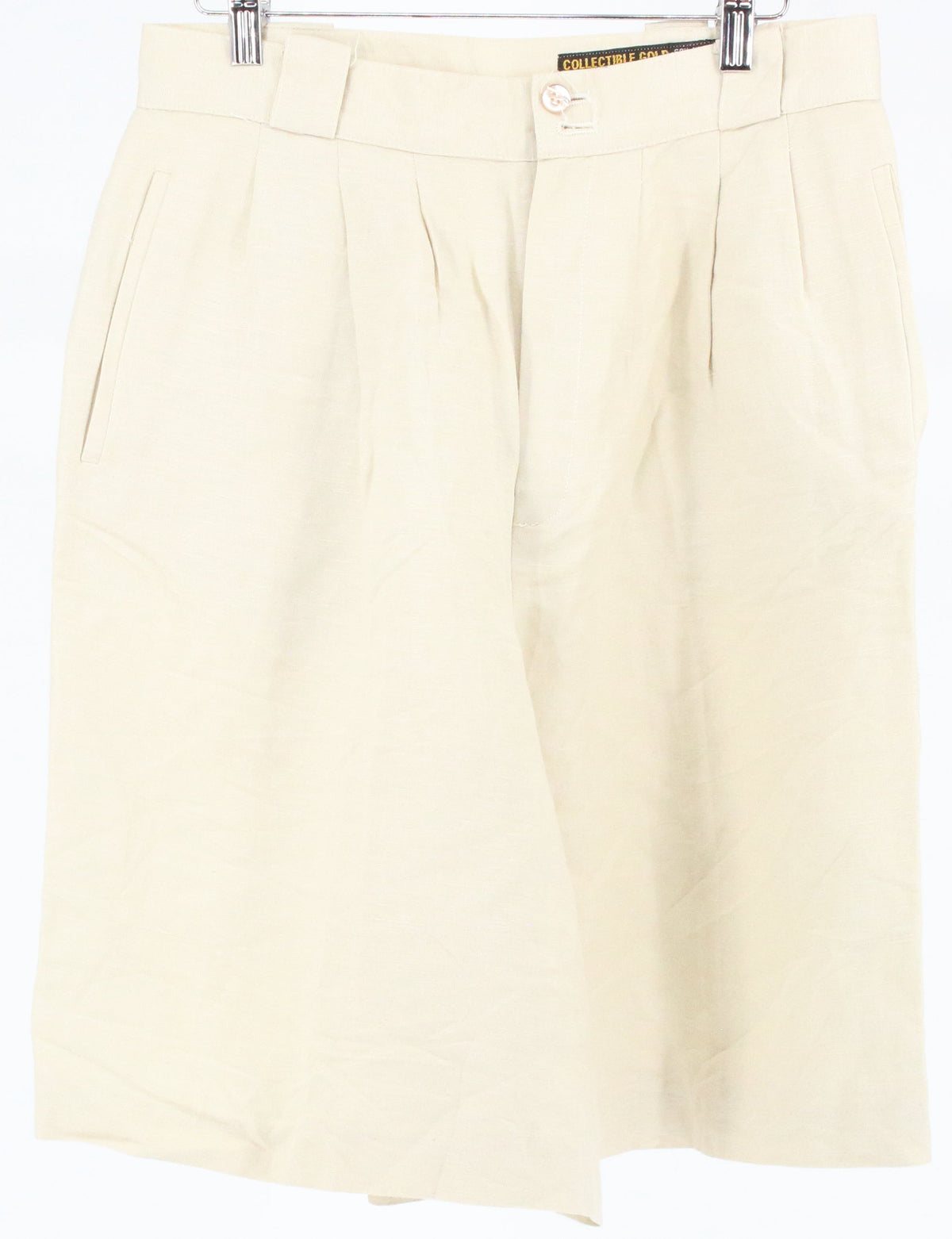 Collectible Gold Beige High Waisted Pleated Shorts