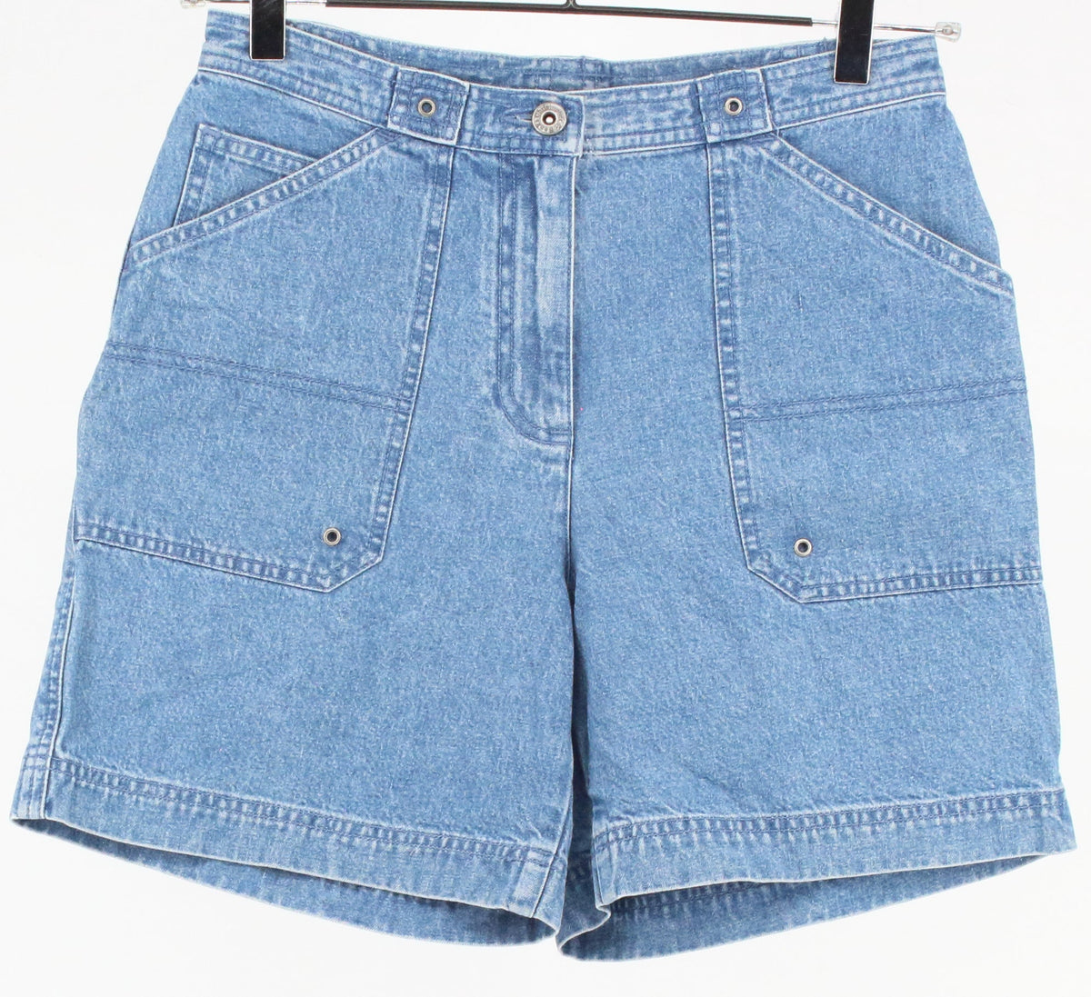 Christopher & Banks Petite Blue Front & Back Pockets Denim Shorts
