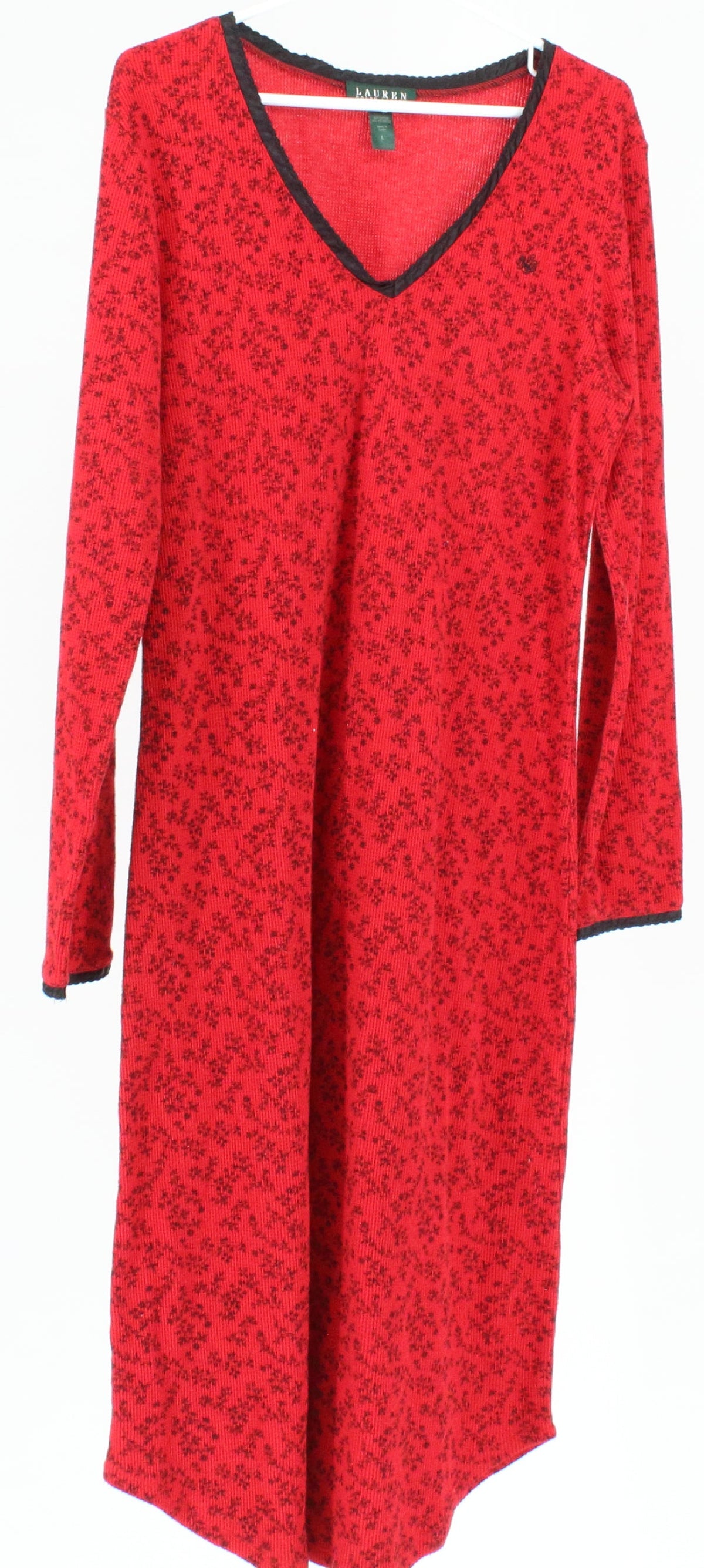 Ralph Lauren Red & Black Printed V-Neck Maxi Dress