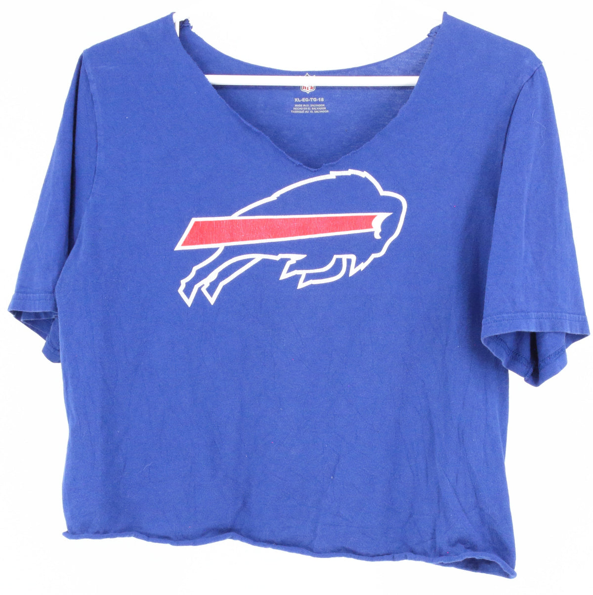 NFL Blue Buffalo Bills Front Logo Graphic Cropped Tee