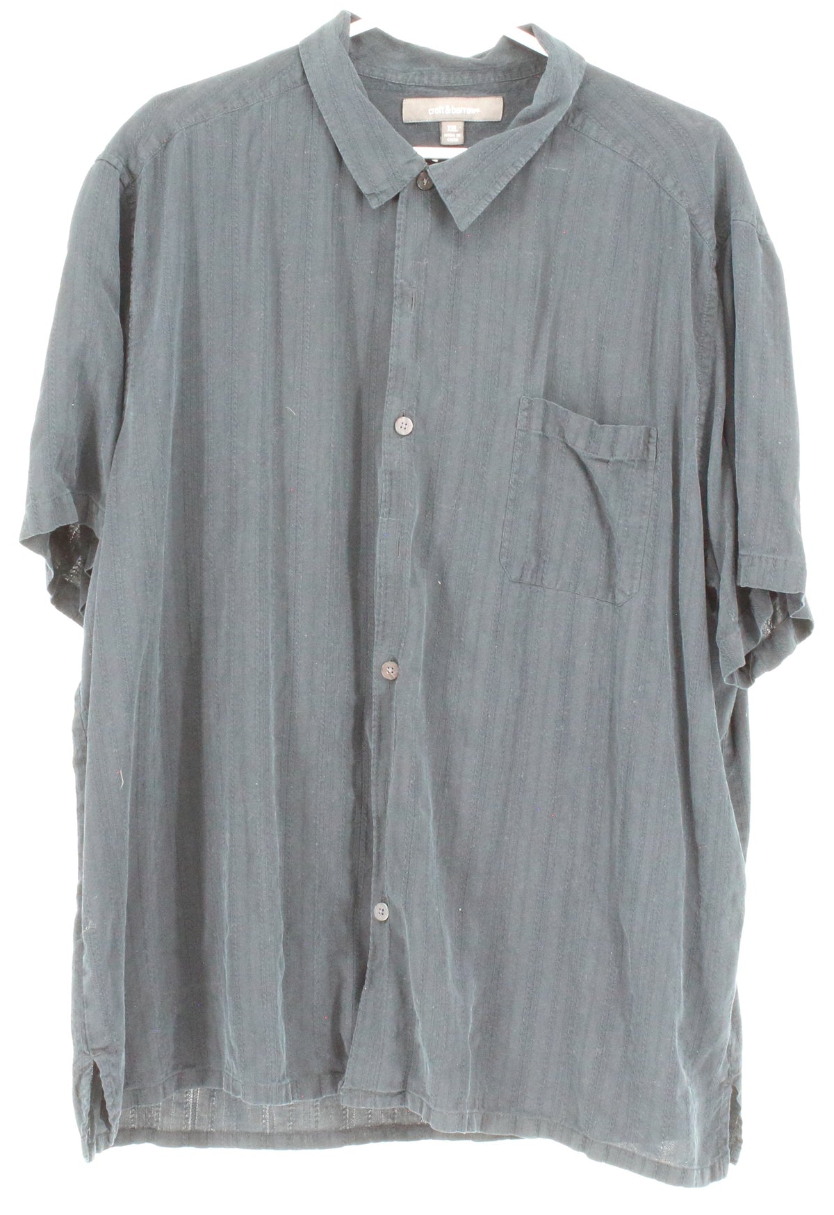 Croft & Barrow Black Button-Up Short Sleeve Shirt