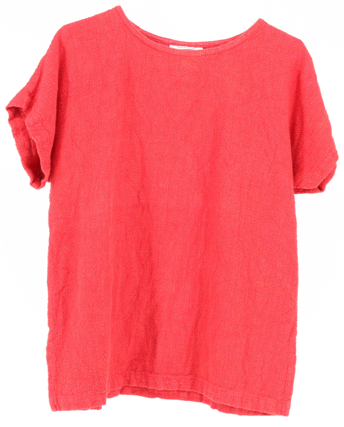 Sangam Red Textured Fabric Top