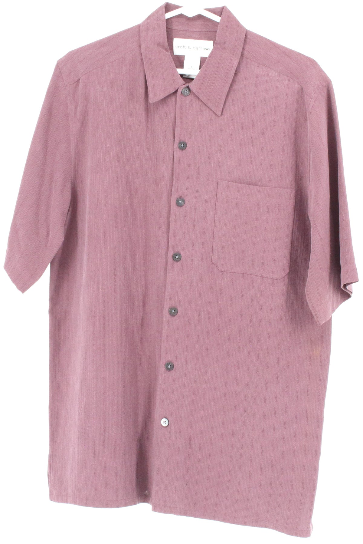 Croft & Barrow Dark Burgundy Button-Up Short Sleeve Shirt
