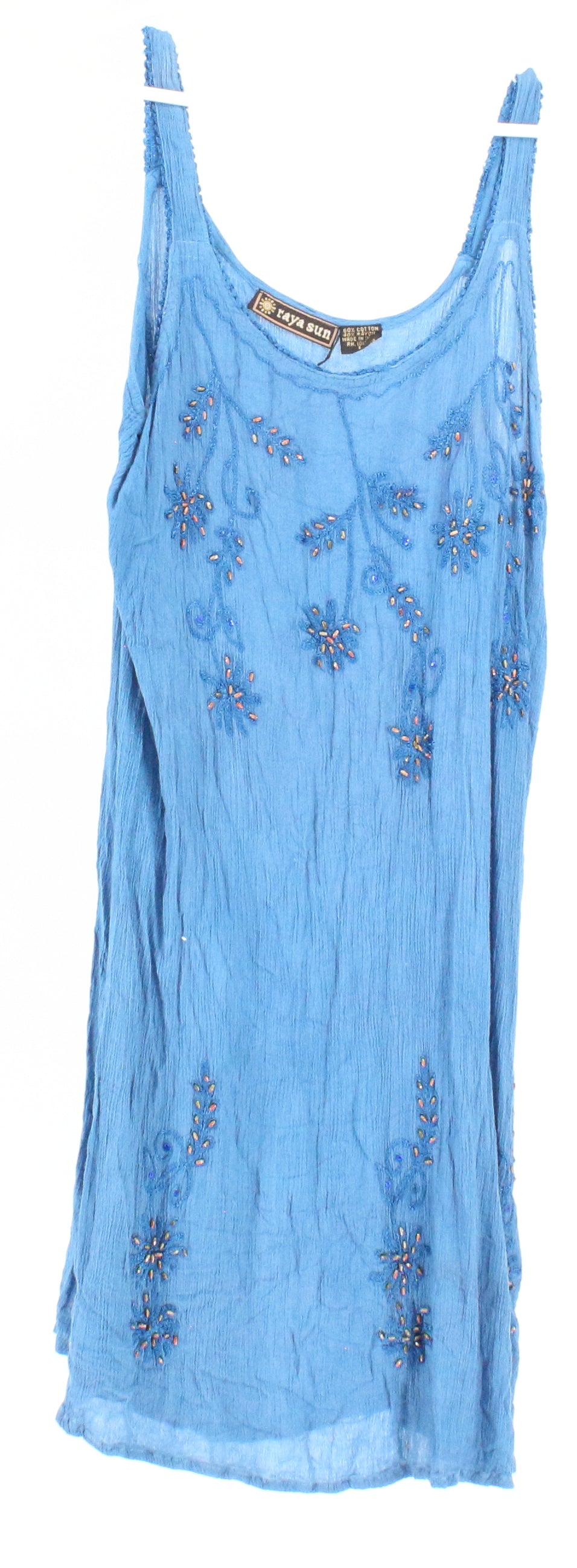 Raya Sun Blue Beads & Embroidery Detail Dress