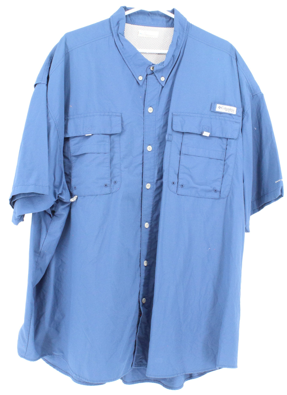 Columbia Sportswear Company Blue Button-Up Short Sleeve Shirt