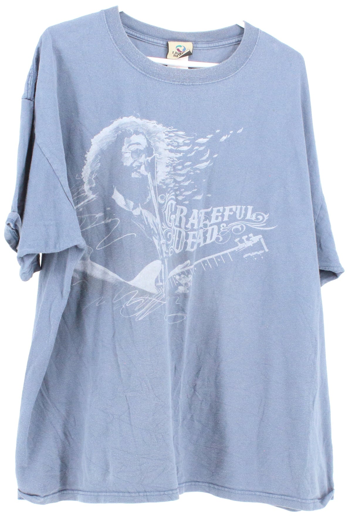 Liquid Blue Faded Blue Grateful Dead Front Graphic T-Shirt