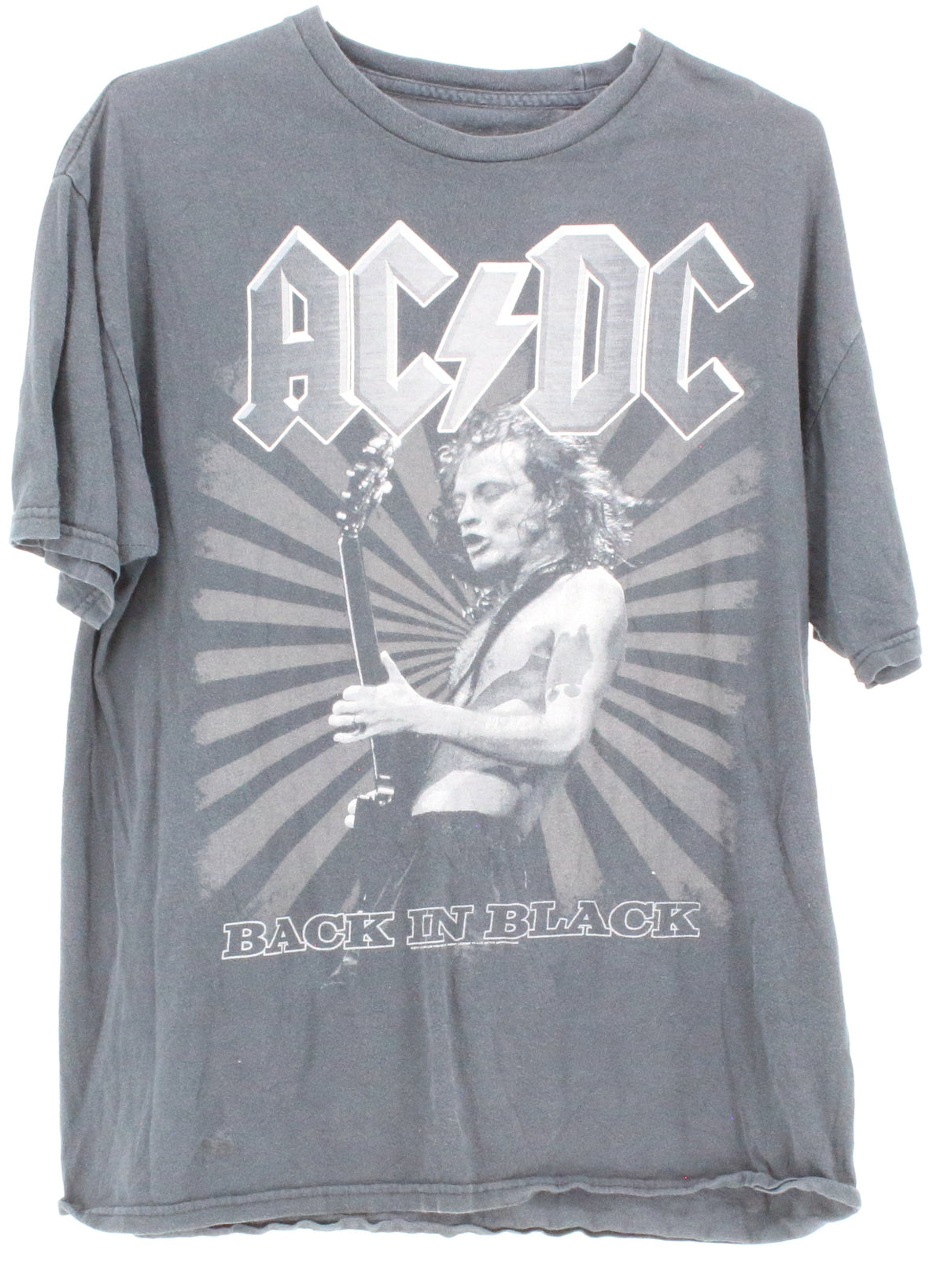 Merchandise Black & Grey ACDC Front Graphic T-Shirt