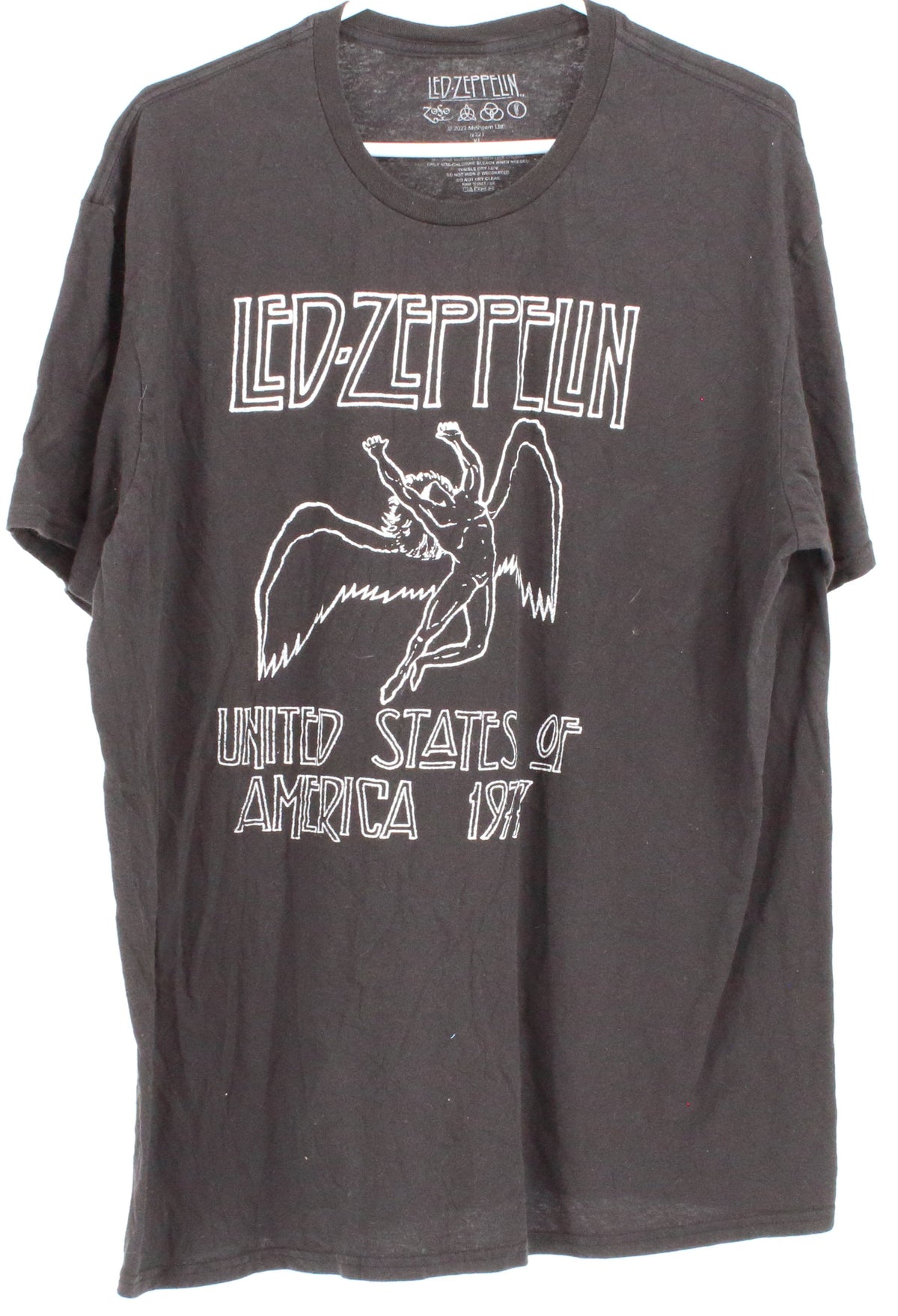 Led Zeppelin Black USA 1977 Front Graphic T-Shirt