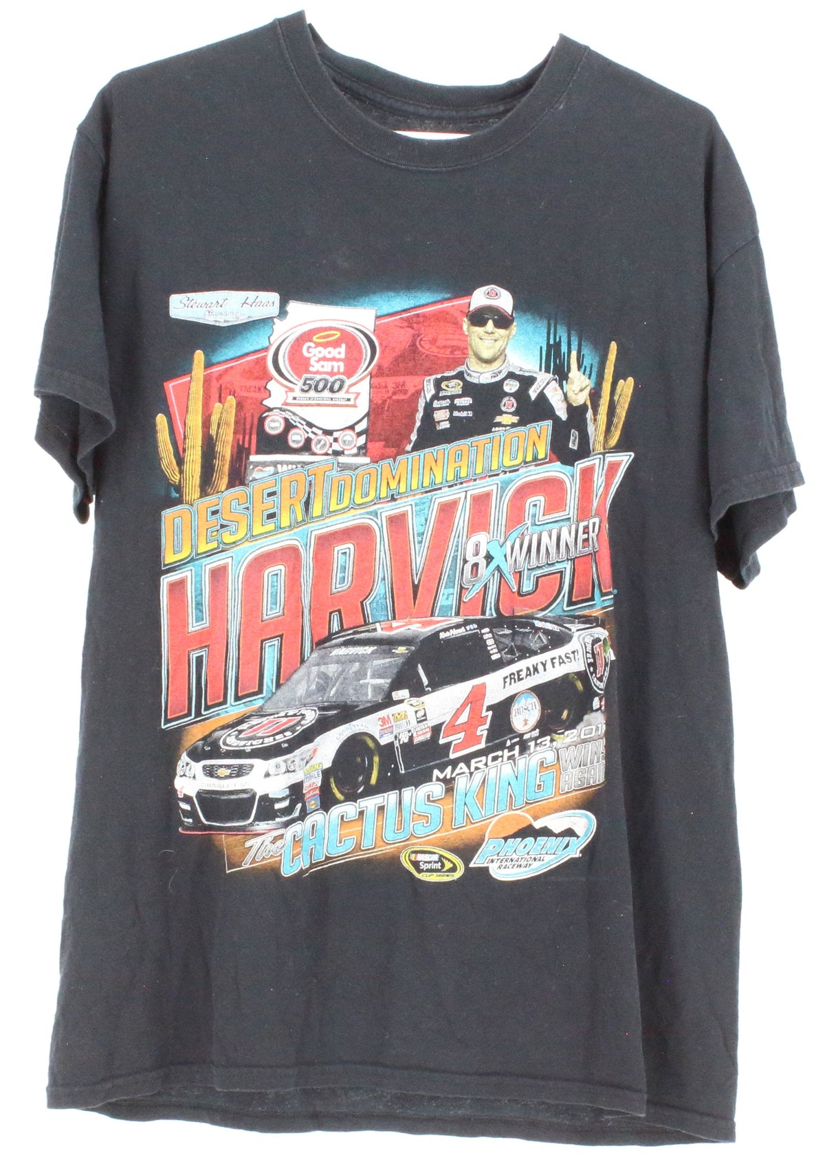 Fanatics Black Stewart Haas Racing Front Graphic T-Shirt