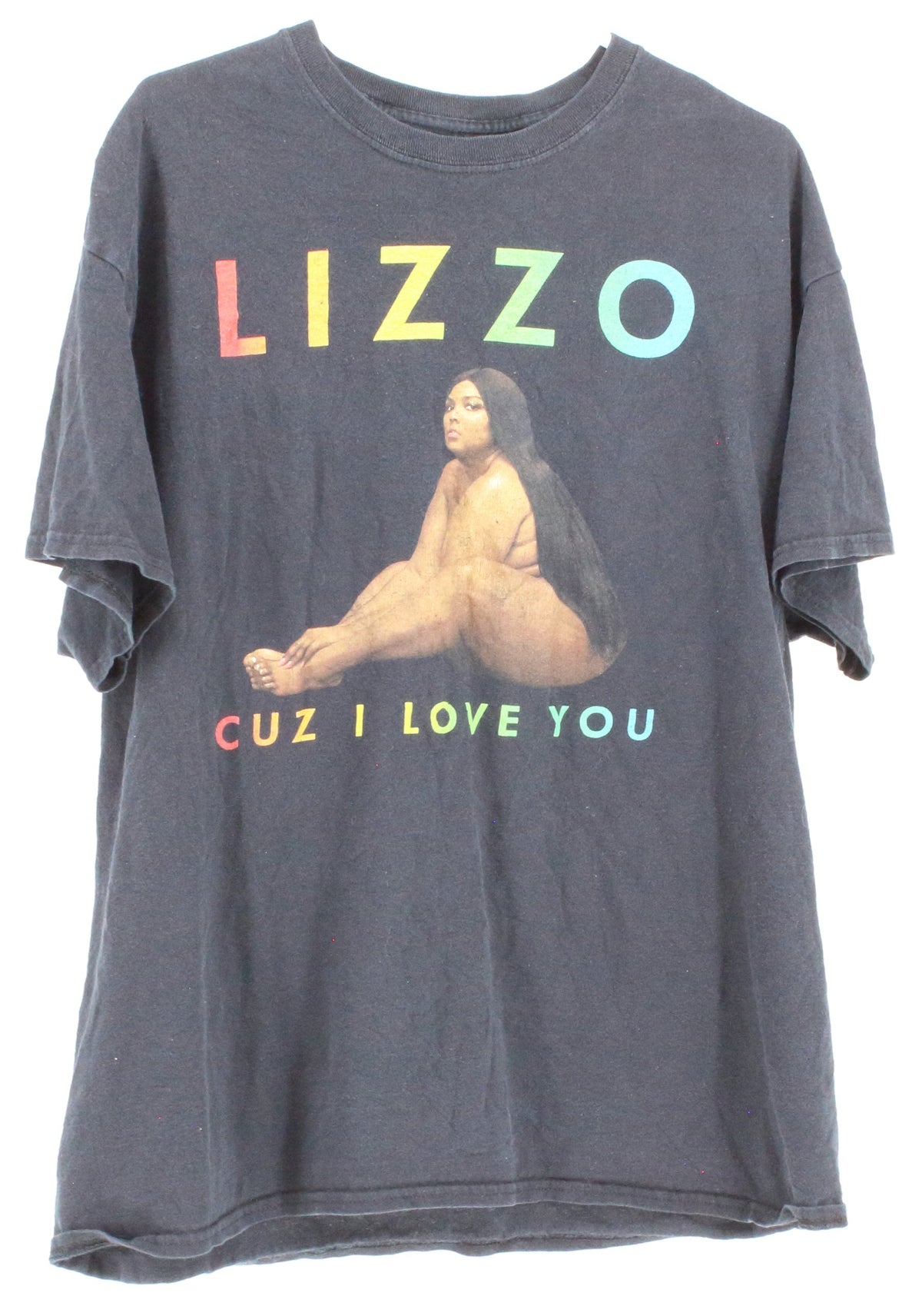 Black Lizzo "Cuz I Love You" Front Graphic T-Shirt