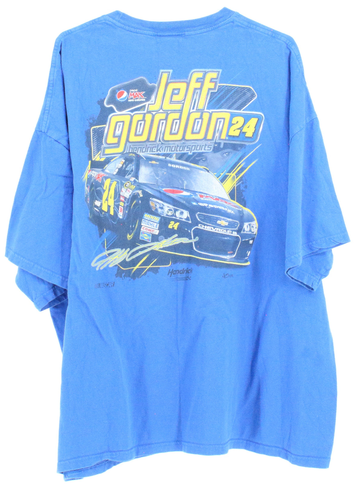 Hase Authentics Blue Jeff Gordon 24 Front & Back Graphic Racing T-Shirt
