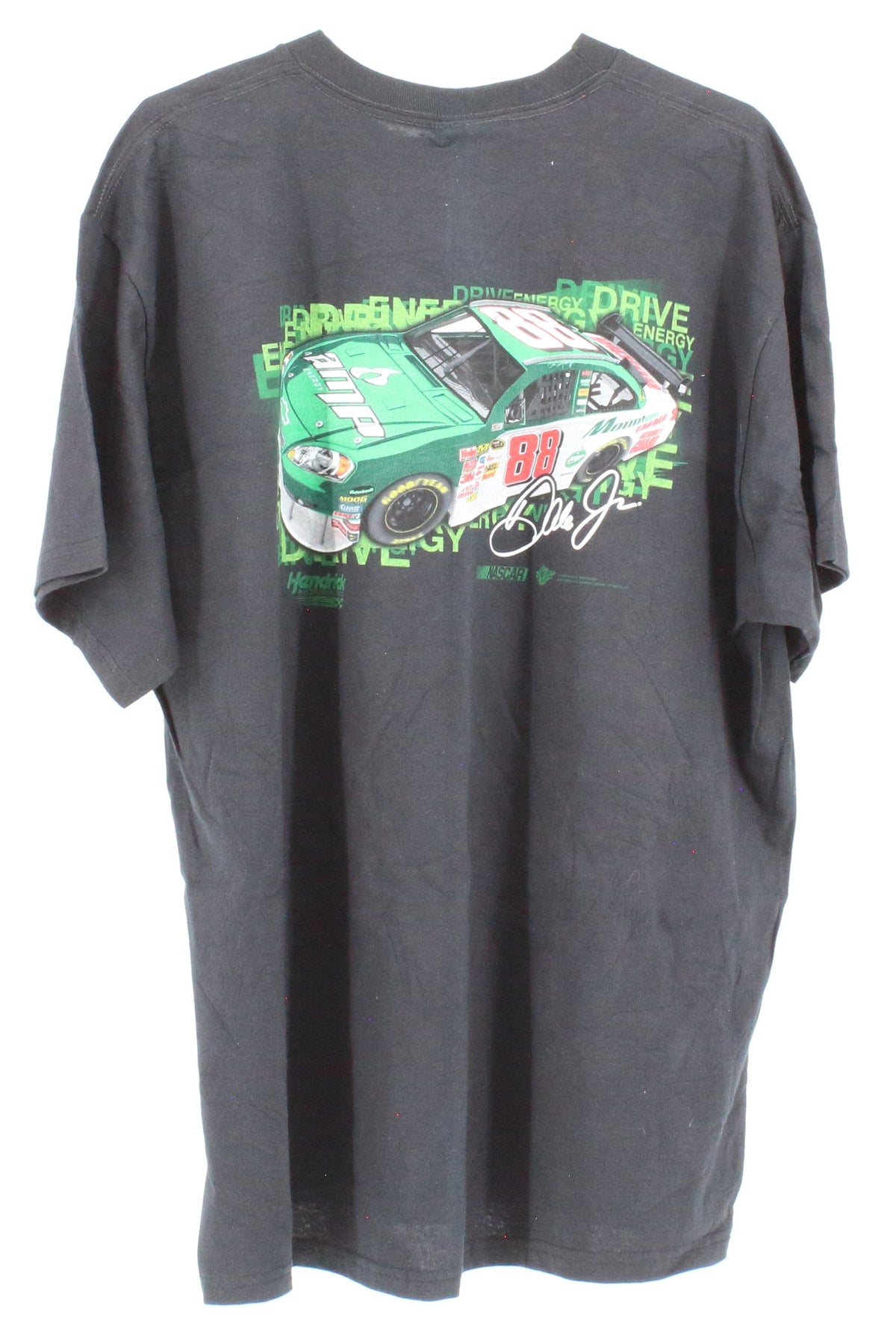 Winners Circle Black & Green Dale Jr 88 Front & Back Graphic Racing T-Shirt