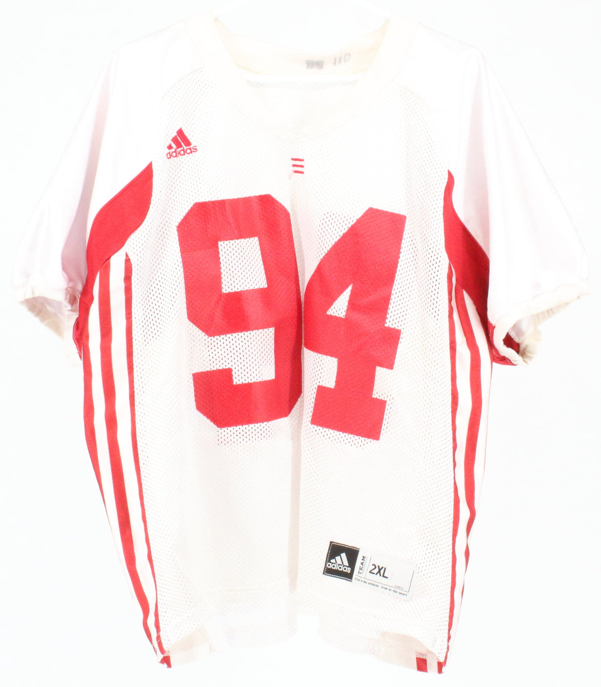 Adidas White & Red No. 94 Football Jersey