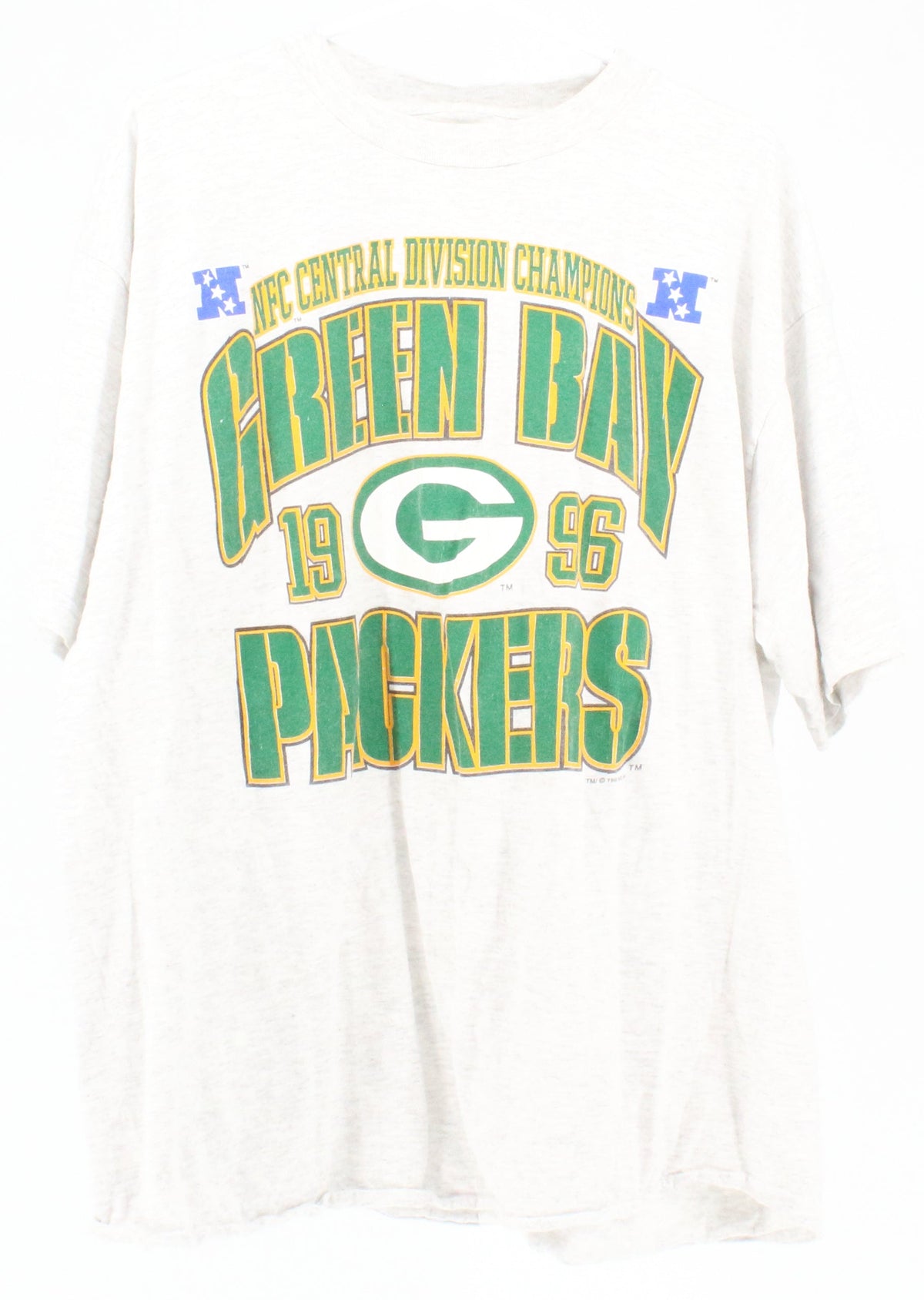 Gray Green Bay NFL Front 1996 Big Graphic T-Shirt