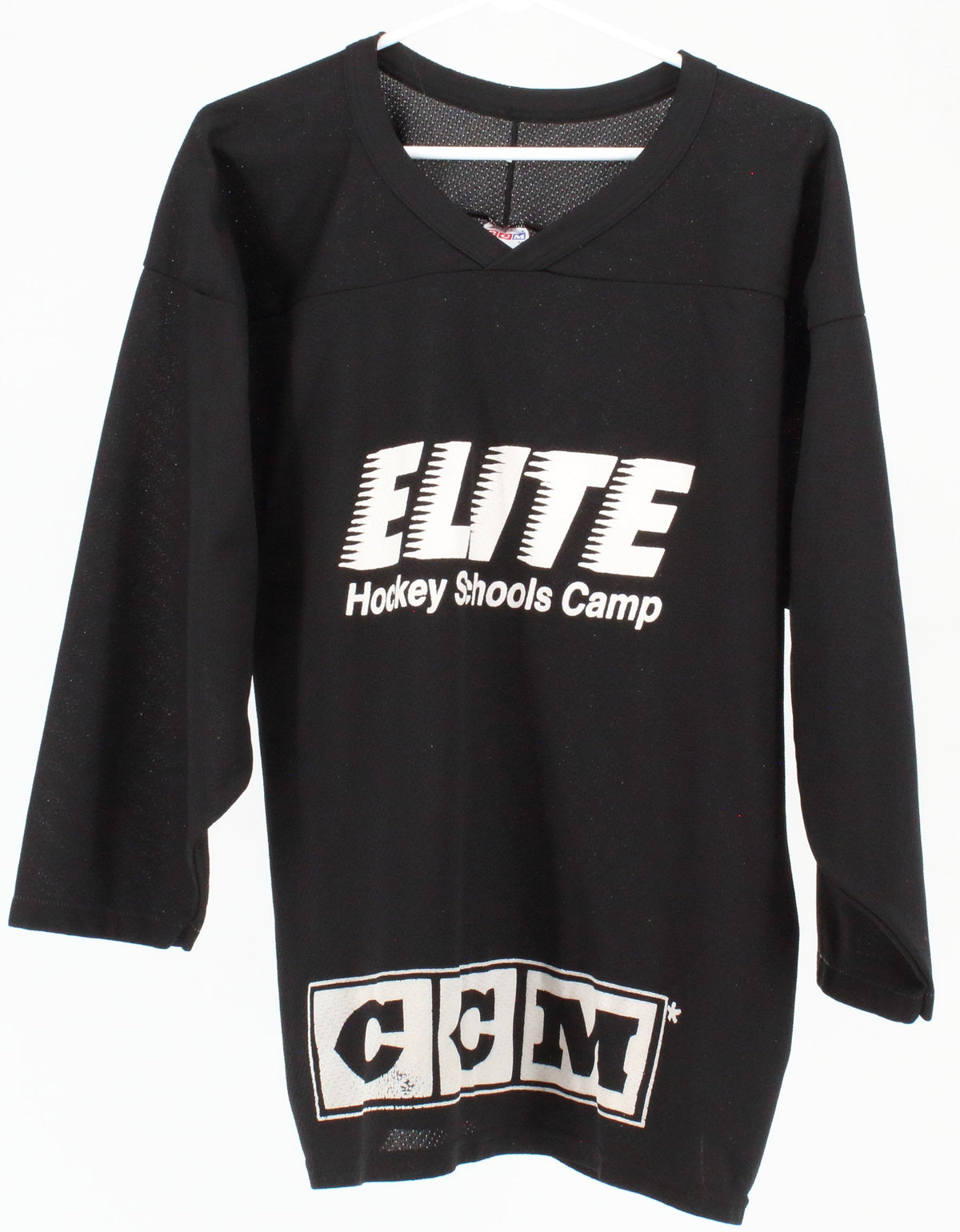 Black Front CCM Elite Hockey Logo & Back Sports Logo Jersey