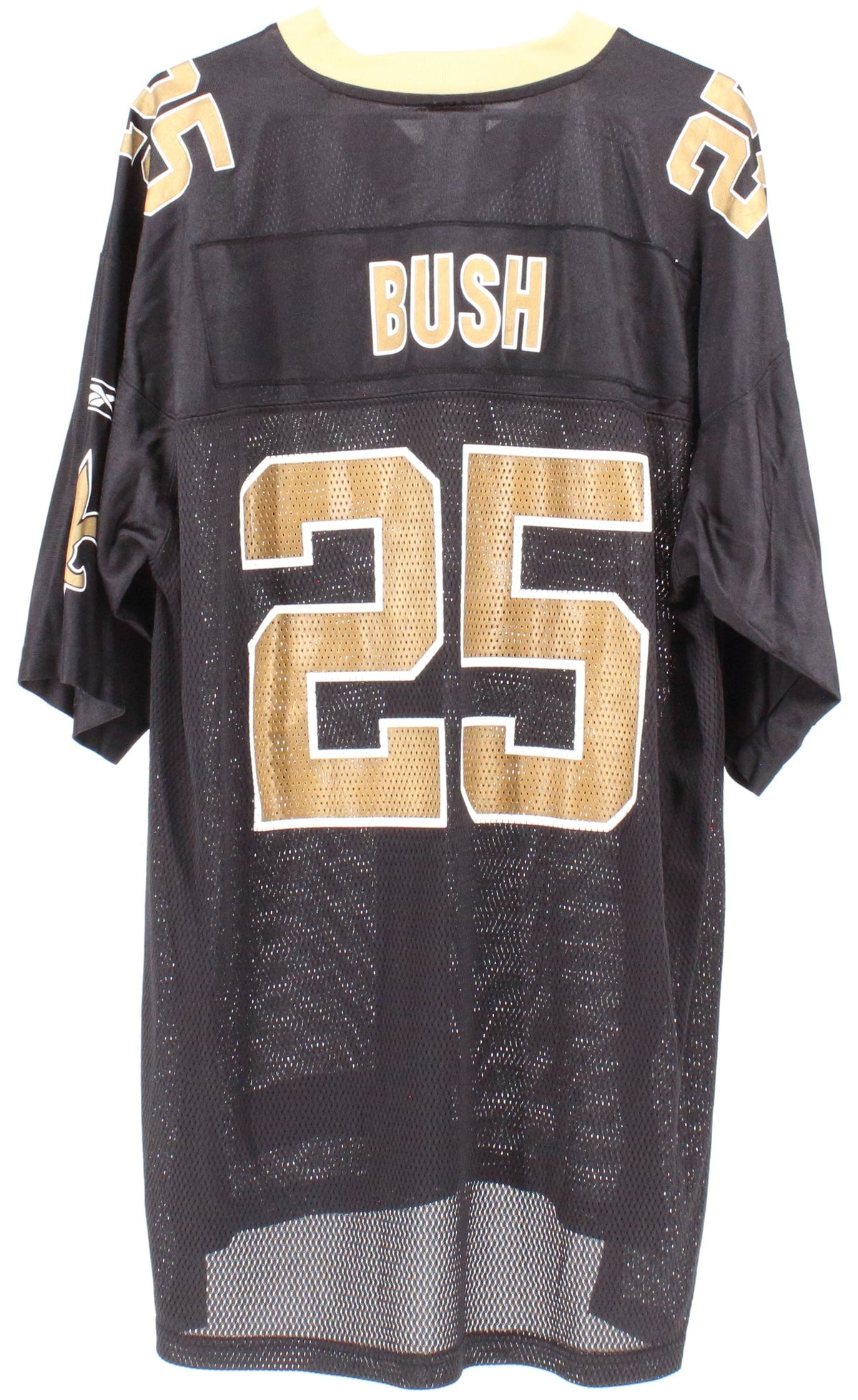 NFL Reebok Black & Gold No. 25 Bush Jersey