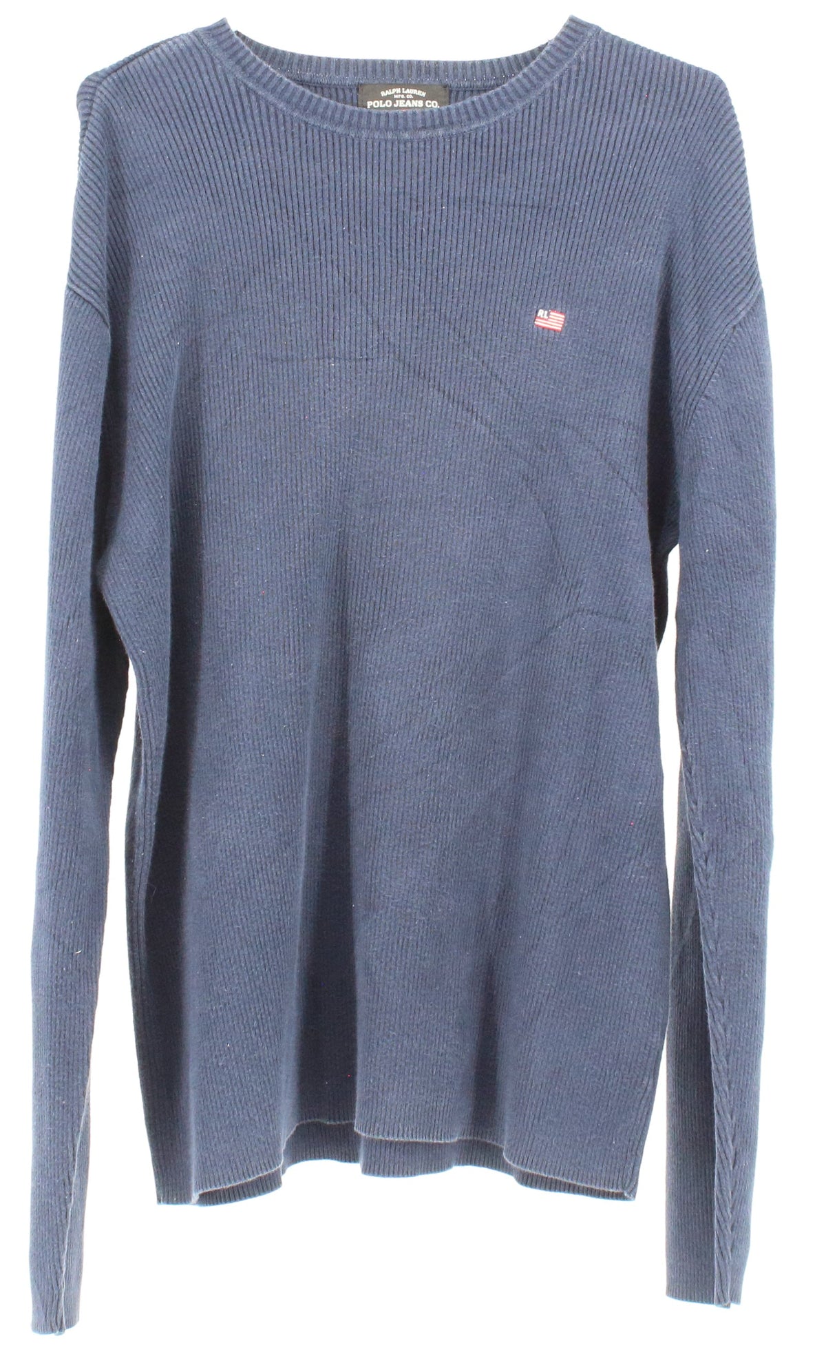 Ralph Lauren Navy Blue Front logo Embroidered Sweater