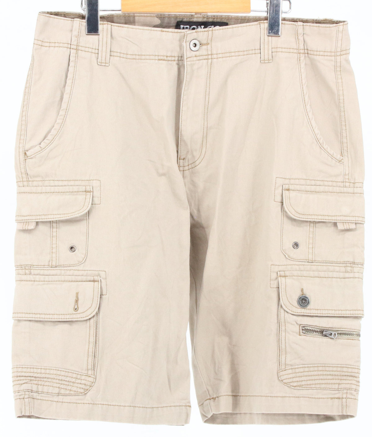 Iron Co. Beige Cargo Shorts 34"