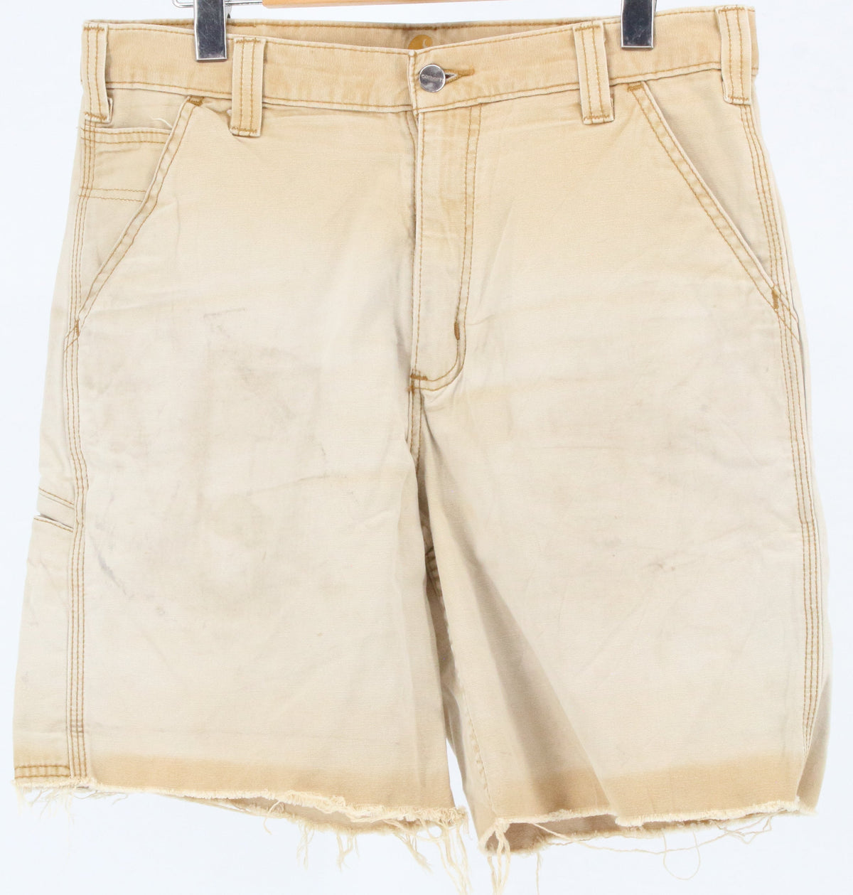 Carhartt Beige Relaxed Fit Distressed Shorts 33"