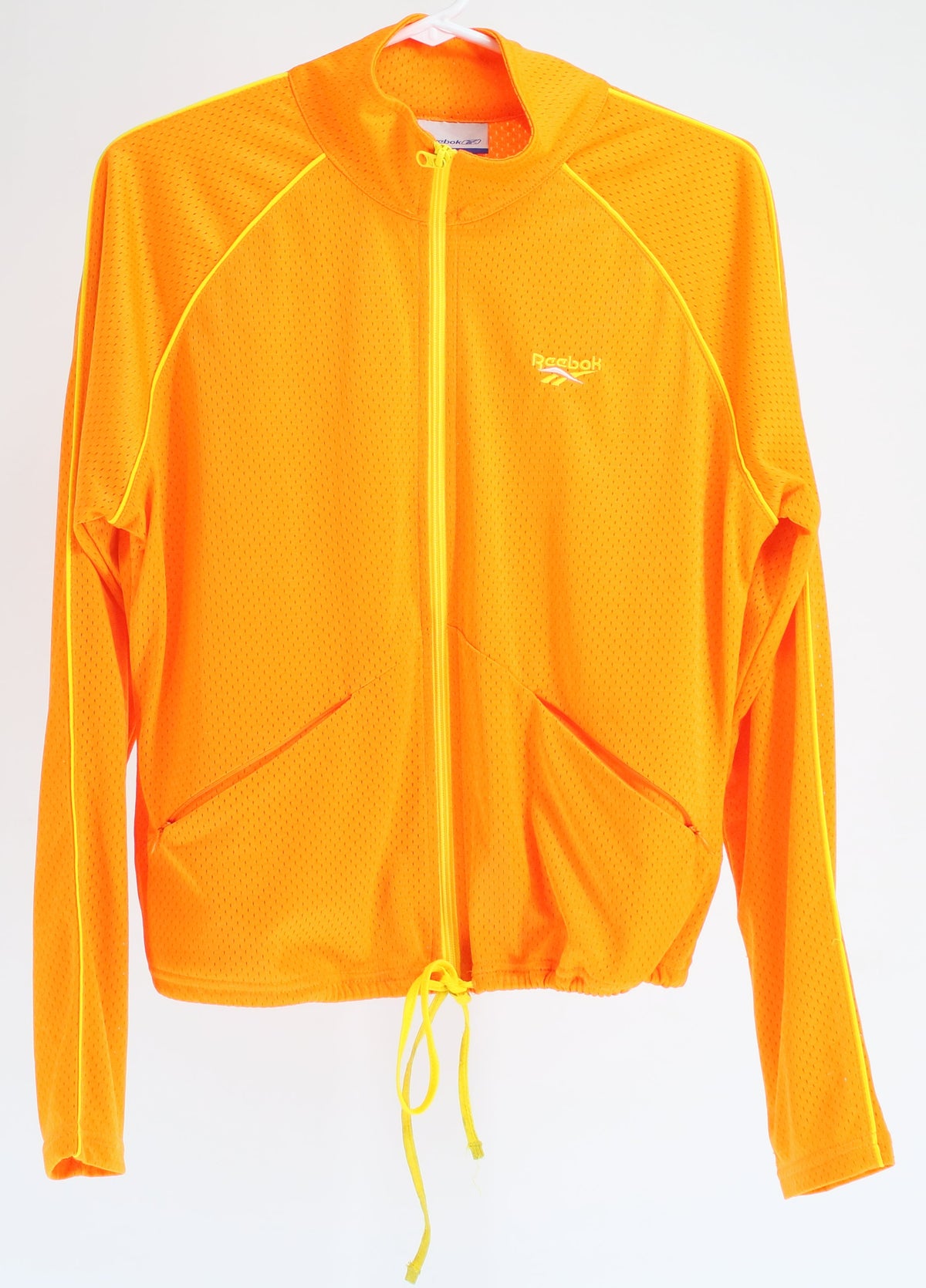 Reebok Orange Zip-Up Front Logo Polyester Jacket