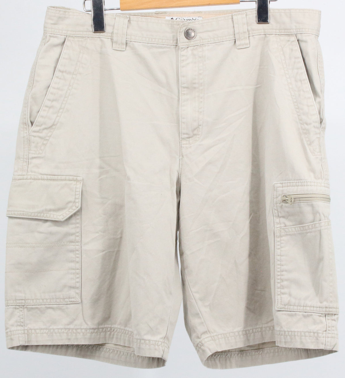 Columbia White Cargo Shorts 34"