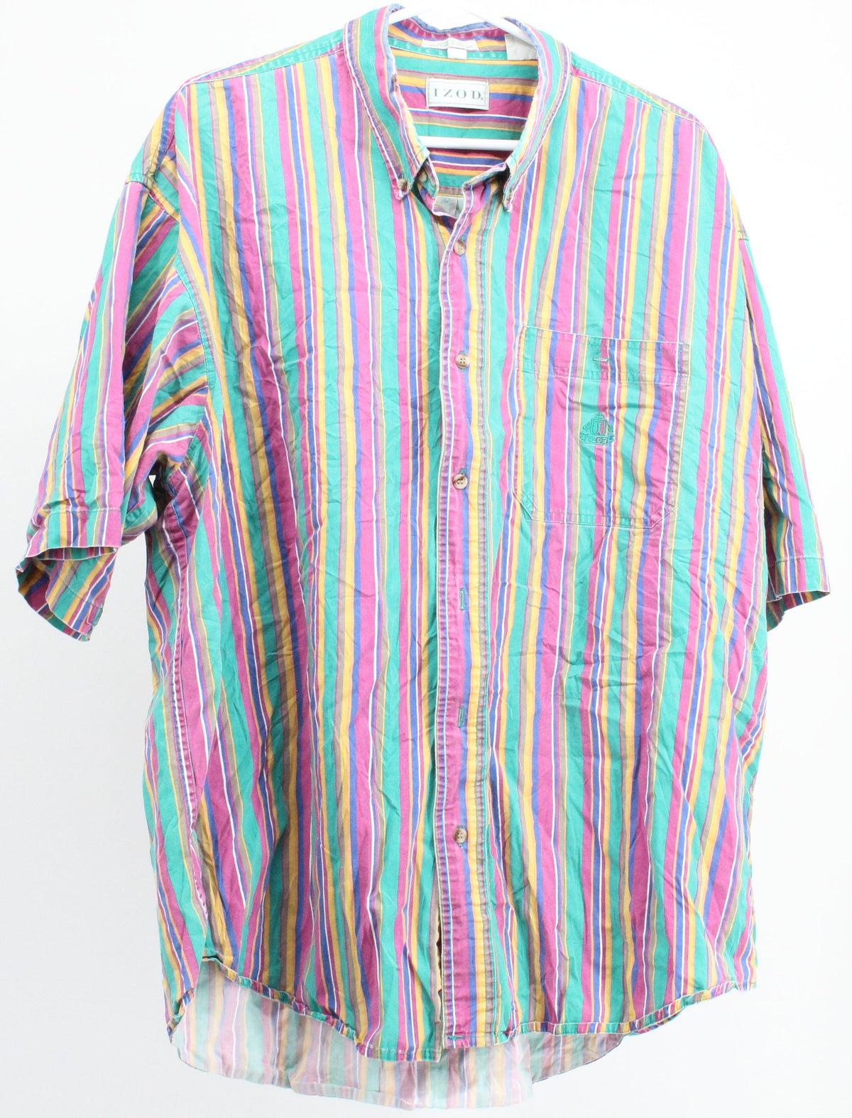 Izod Multi-Color Vertical Stripe Button-Up Shirt