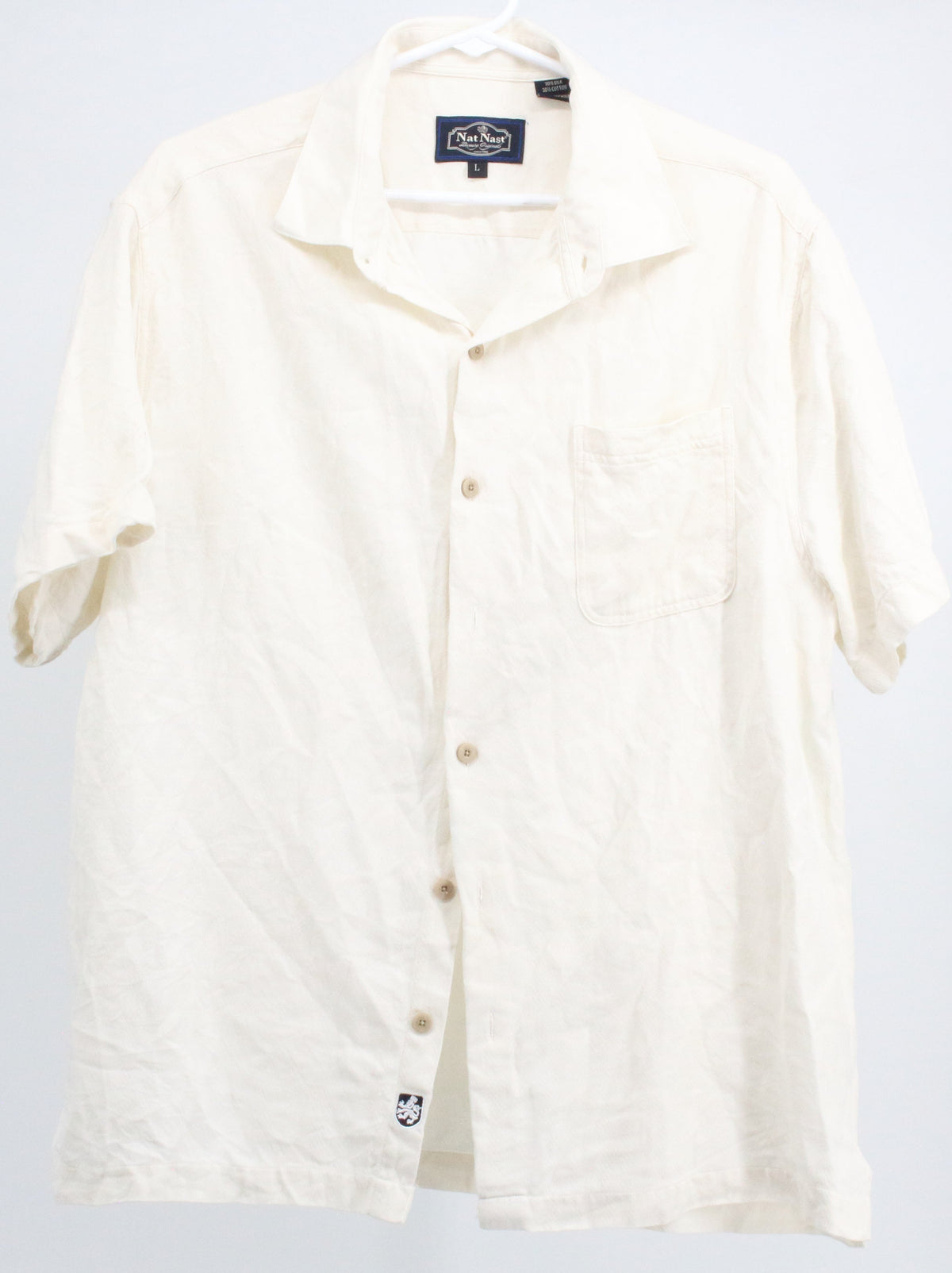 Nat Nast White Button-Up Short Sleeve Shirt