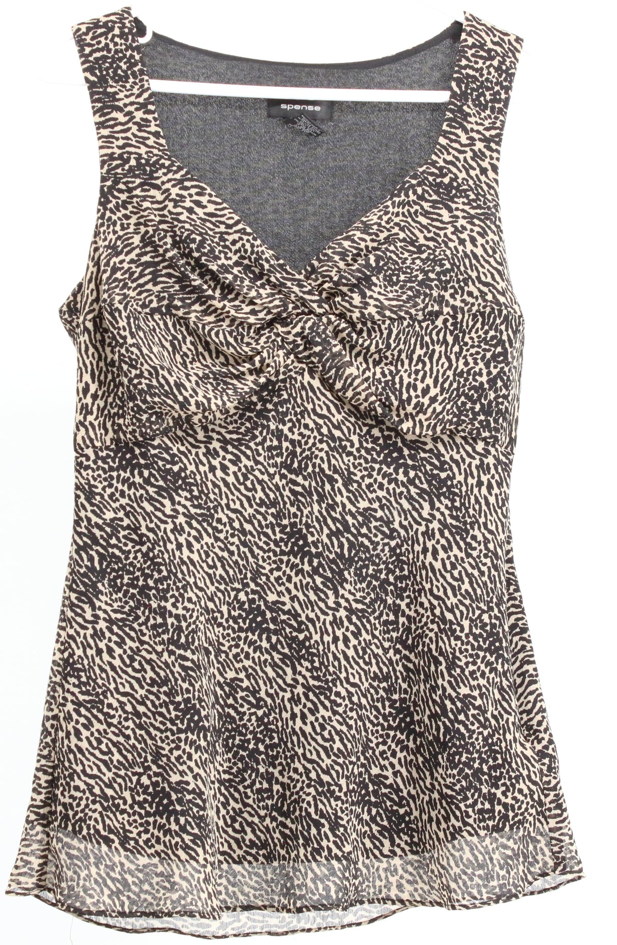 Spense Black & Beige Printed Sleeveless Top