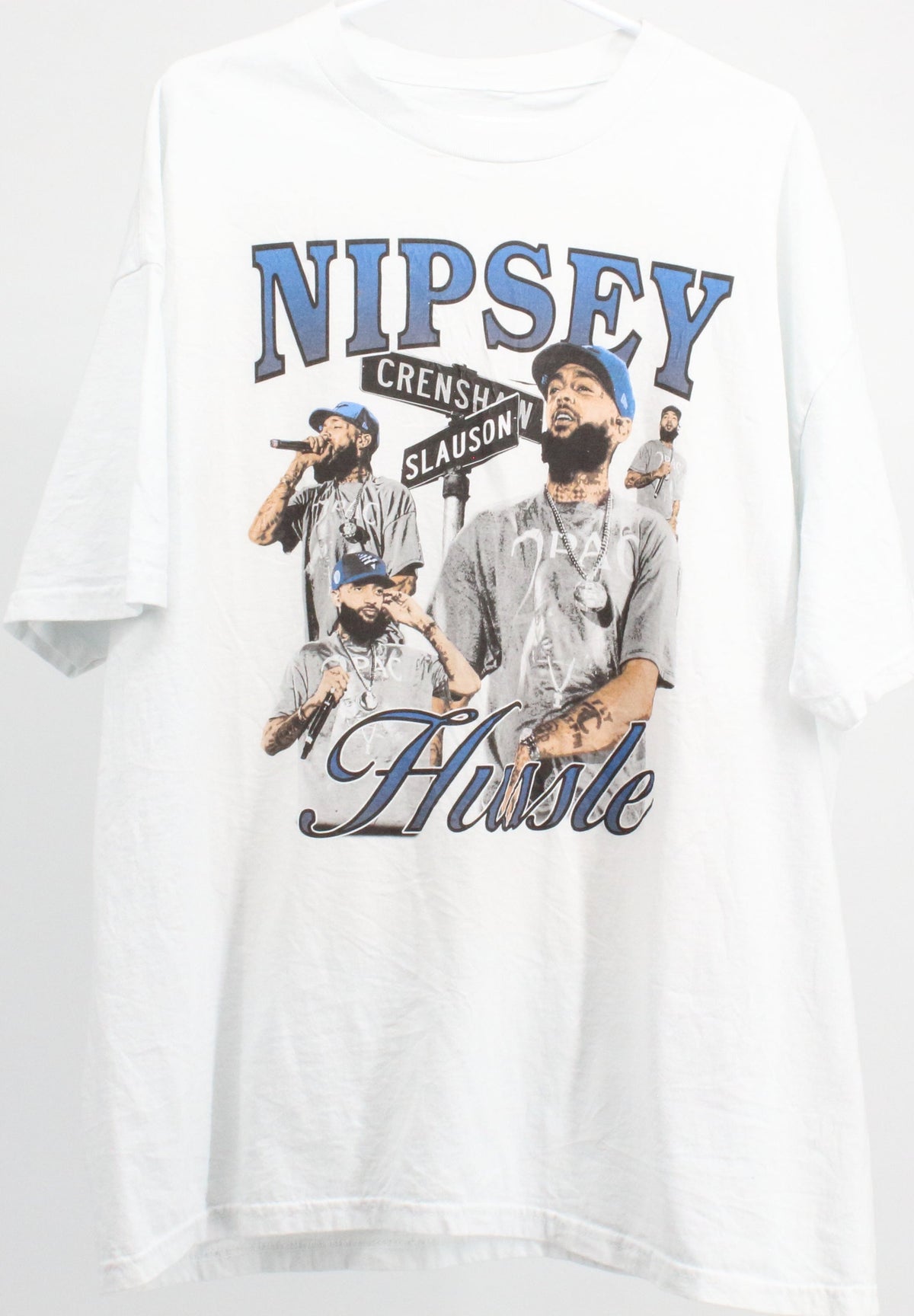 Nipsey Hussle White Front Graphic Band Tee