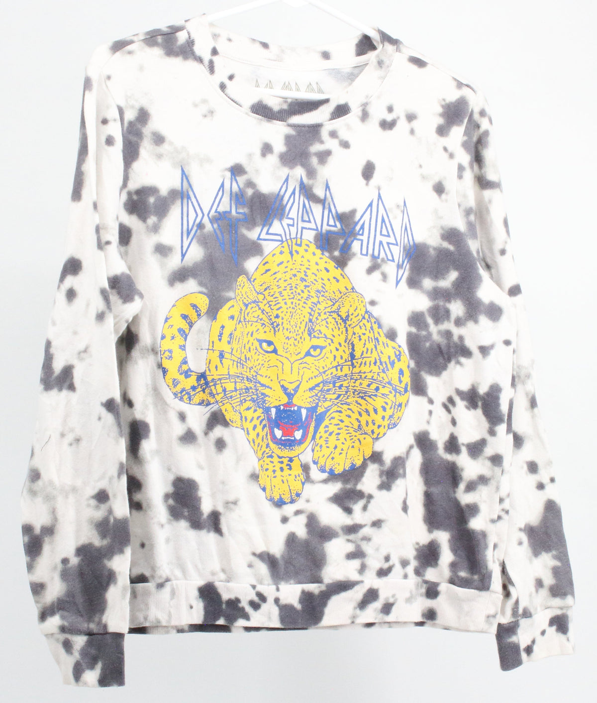 DEF Leppard White Tie Dye Front Graphic Sweatshirt