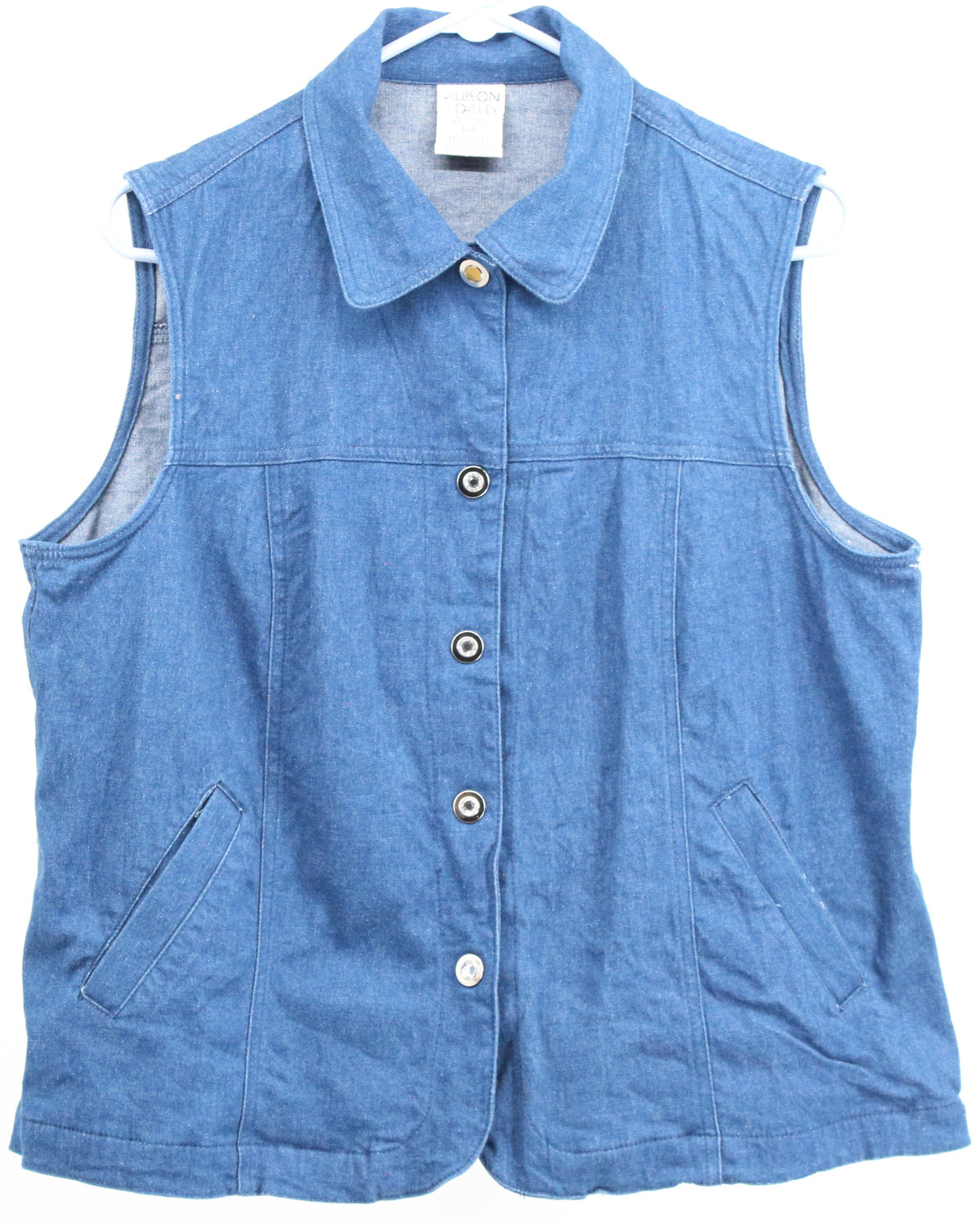 Allison Daley Blue Denim Button-Up Vest