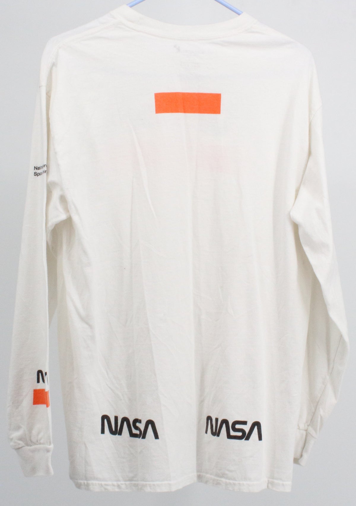 Buzzldrin White Front Nasa Logo & Sleeve Nasa Logo Long Sleeved T-Shirt