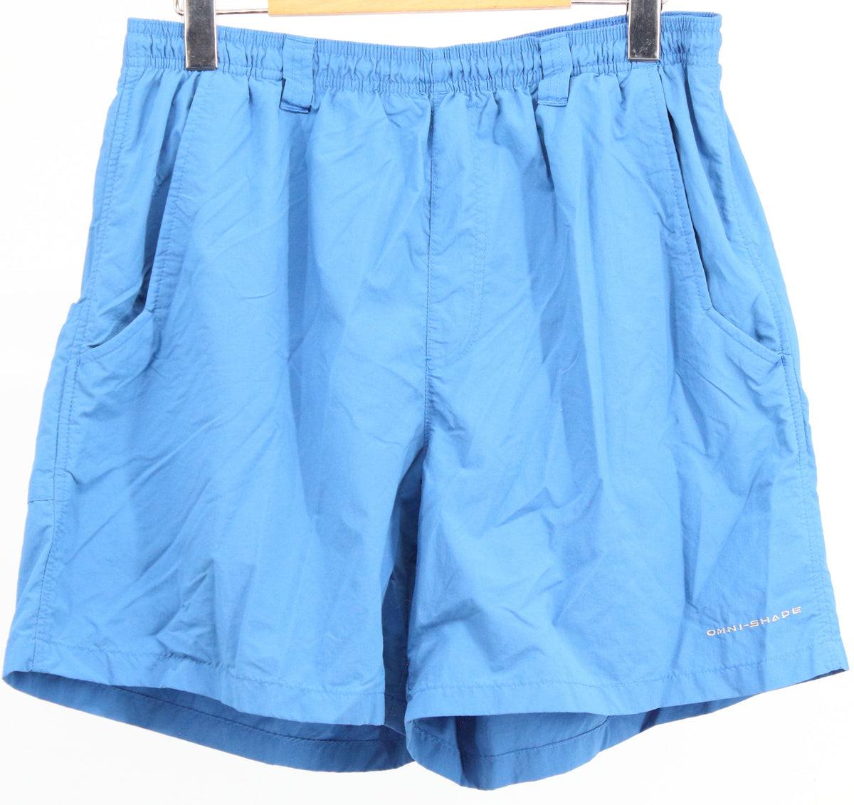 Columbia Blue Nylon Elastic Waist Shorts