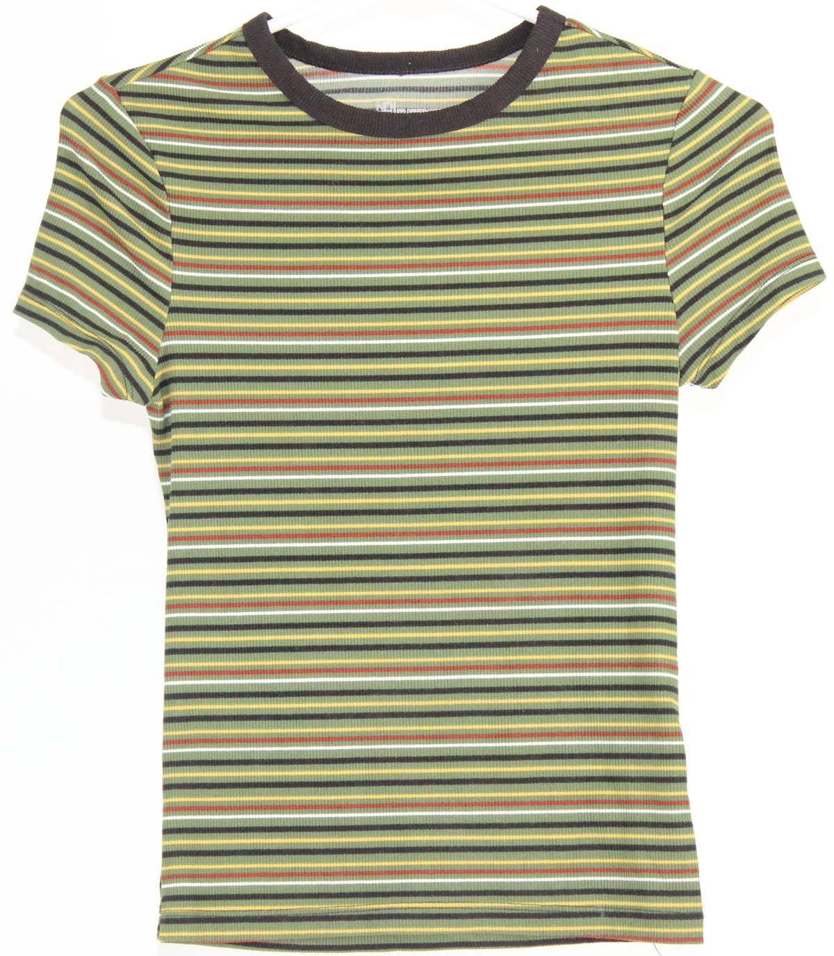 Noi Boi Green Multi Color Stripped Top