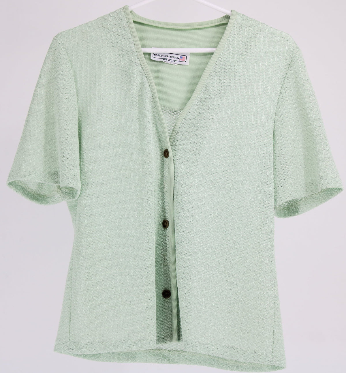 Pablo Collection Mint Green V-Neck Button-Up Top