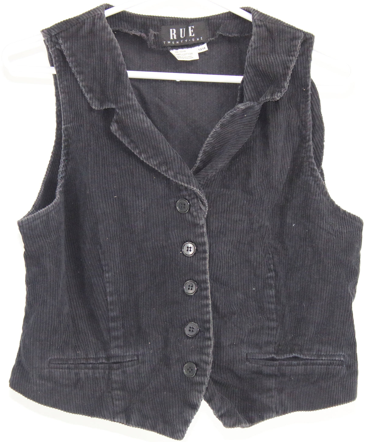 Rue 21 Black Codruoy Vest