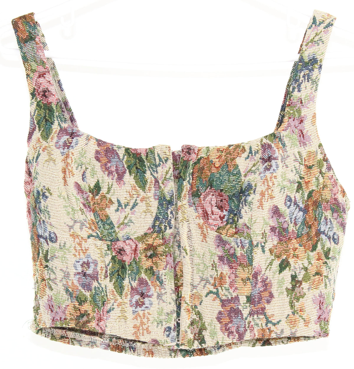 Wild Fable Beige Floral Print Front Hook Corset Top