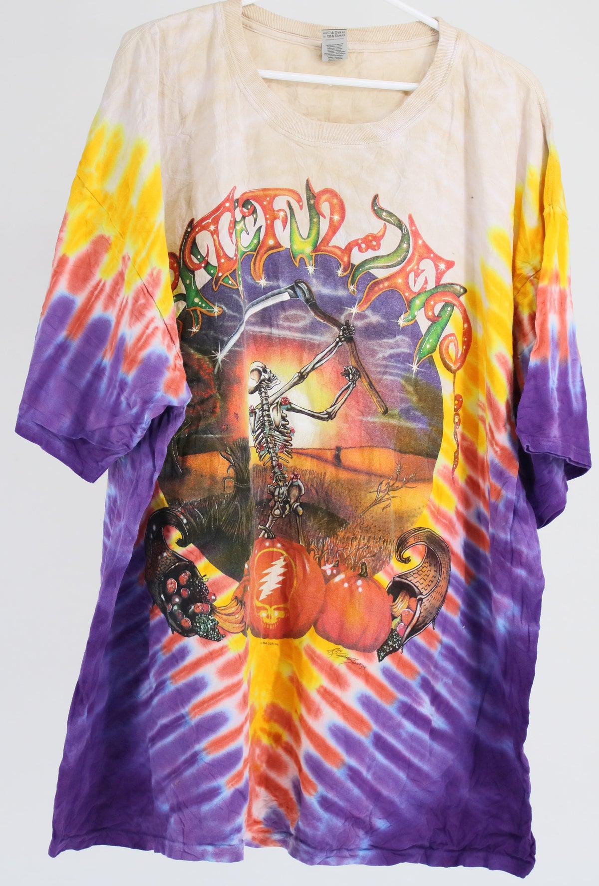 Grateful Dead Gildan Purple & Beige Tie-Dye Front Graphic T-Shirt