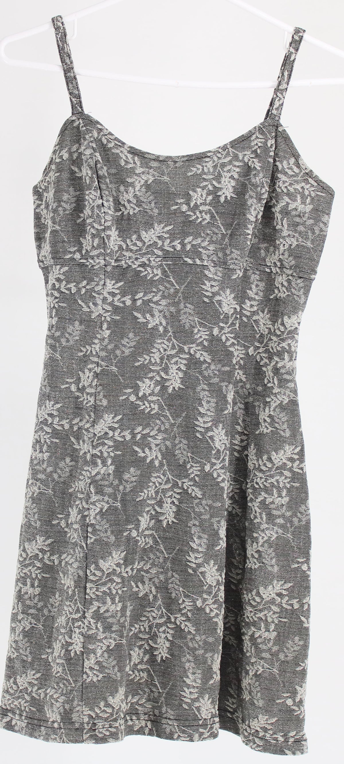 All That Tazz Grey Embroidered Sequin Short Dress