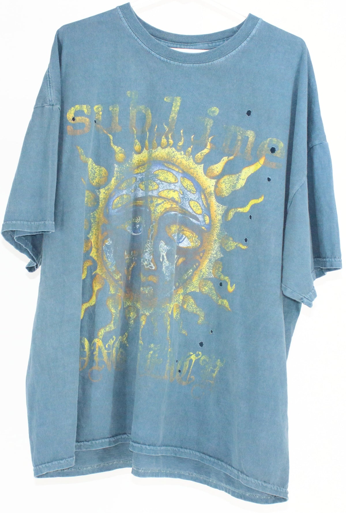 Sublime Blue Distressed Front Graphic T-Shirt