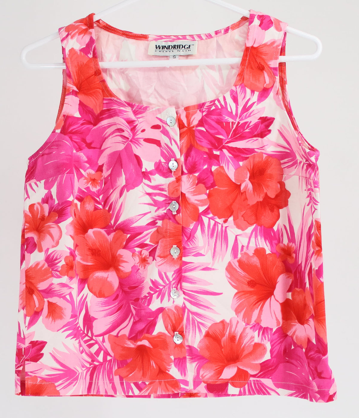 Windridge Pink Floral Print Button-Up Top