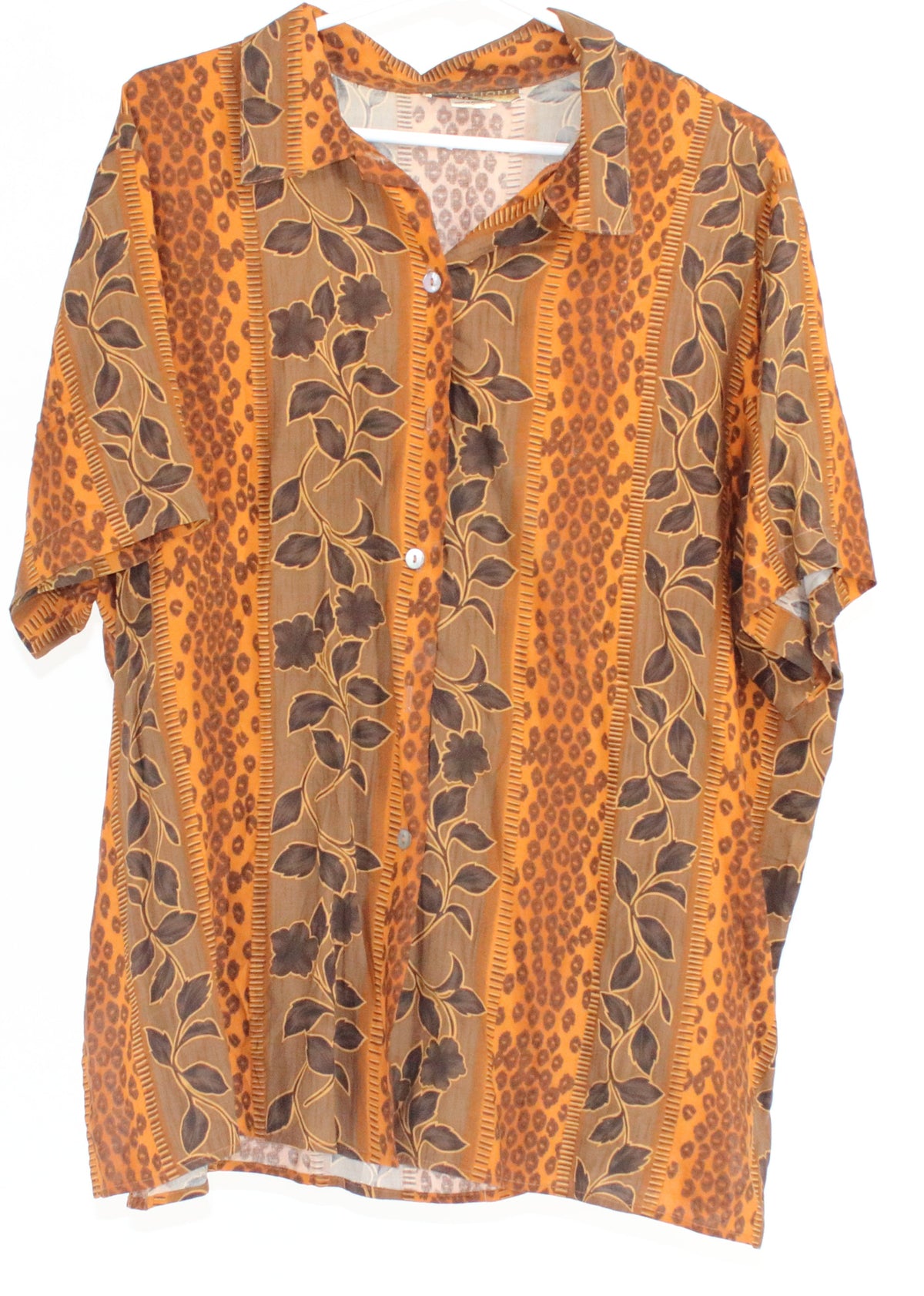 Notations Clothing Co. Brown Printed Short Sleeve Shirt