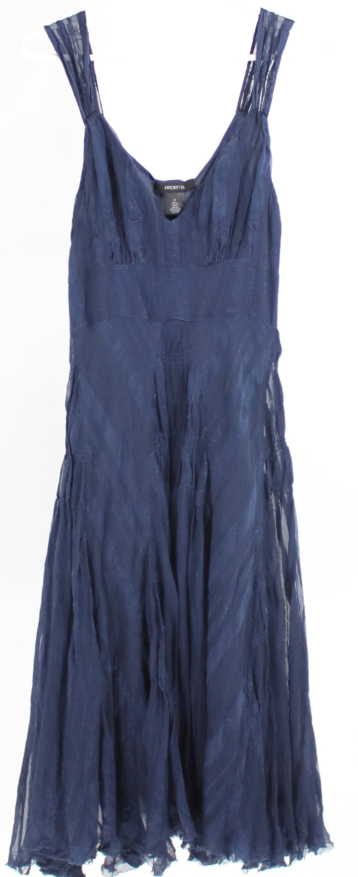 Arden B Navy Blue Silk Mid Dress