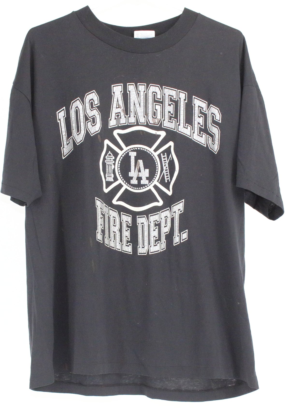 Hanes Fifty-Fifty Black LA Fire Dept. Graphic T-Shirt