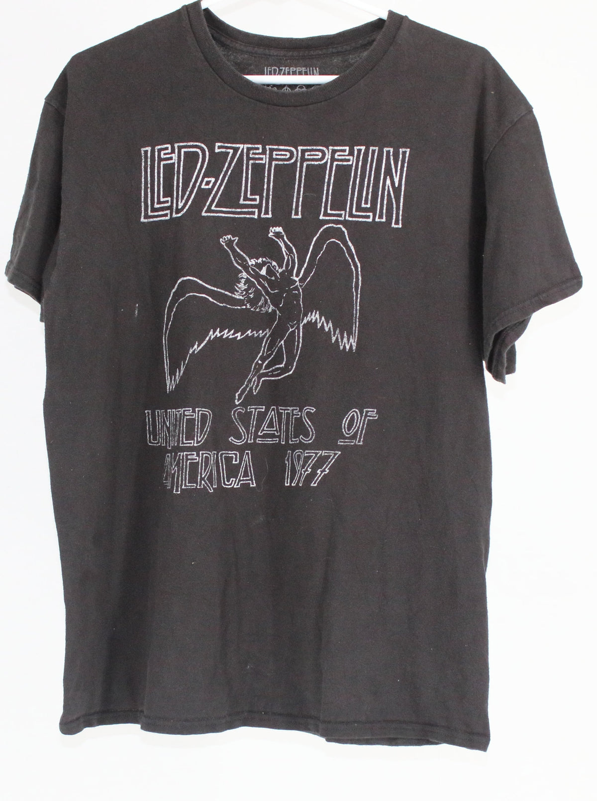 Led Zeppelin Black USA 1977 Front Graphic T-Shirt